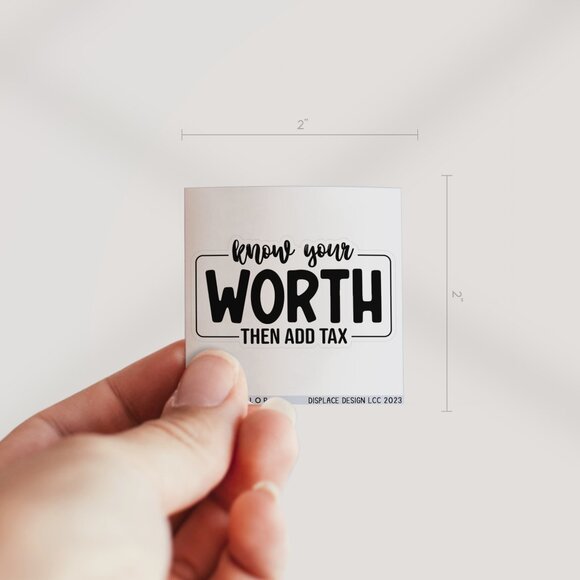 3pc - "Know Your Worth Then Add" Sticker Pack – Water Bottle, Tumbler, Laptop - Picture 4 of 8